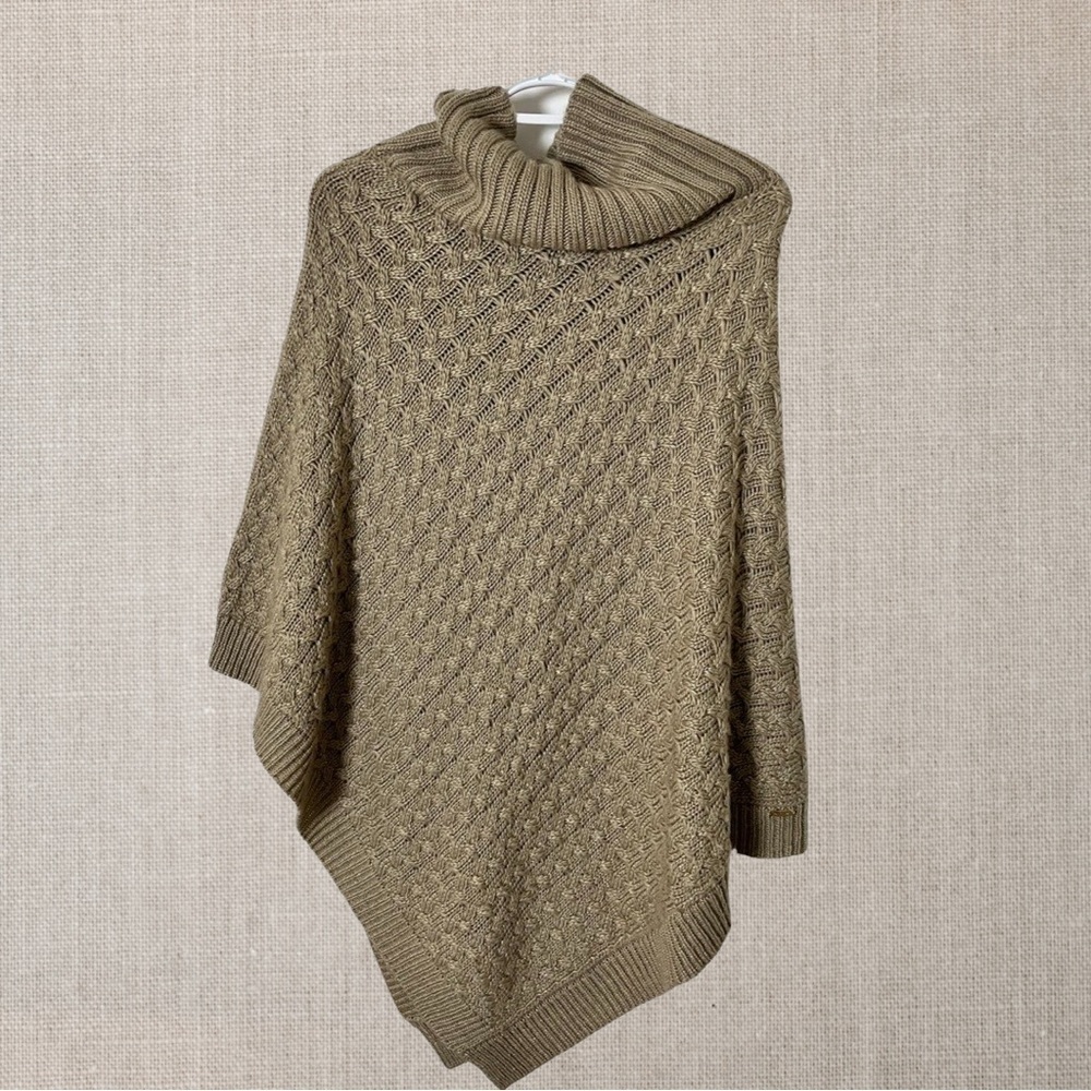 CALVIN Klein Knit Turtleneck Pullover Poncho